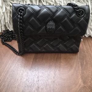 Kurt Geiger. Small Kensington. Black  Quilted Chain Shoulder Bag